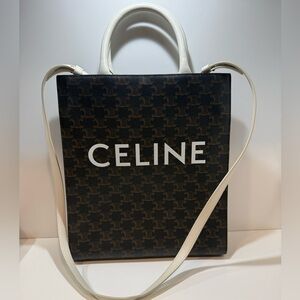 Celine Vertical Cabas in Triomphe Canvas Large Tote